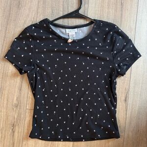 Rue21 Black Fitted Crop T-Shirt